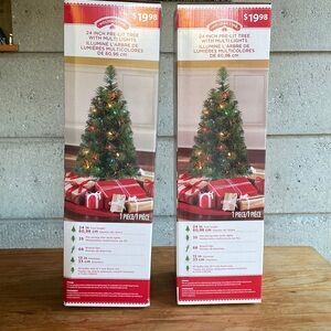2 x 24” pre-lit trees with multi lights